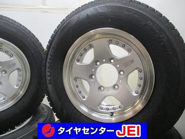15インチ バリ溝 195/80R15 107/105L 6J+25 139.7 CV928 中古スタッドレスタイヤホイール4本セット送料無料(SA15-3936)拍卖