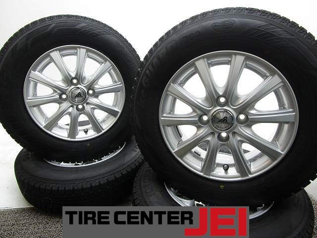 13インチ 155/80R13 5J+36 100 軽自動車 IG60 バリ溝 中古スタッドレスタイヤアルミホイール4本セット送料無料(SA13-4624)拍卖