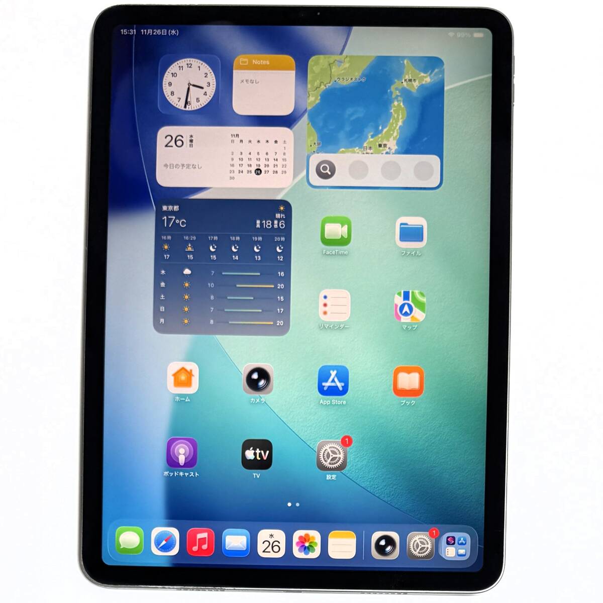 Apple iPad Pro (11インチ) (第3世代) (M1) スペースグレイ 256GB MHQU3J/A Wi-Fiモデル iOS26.1 バッテリー最大容量86% 充放電回数996回拍卖