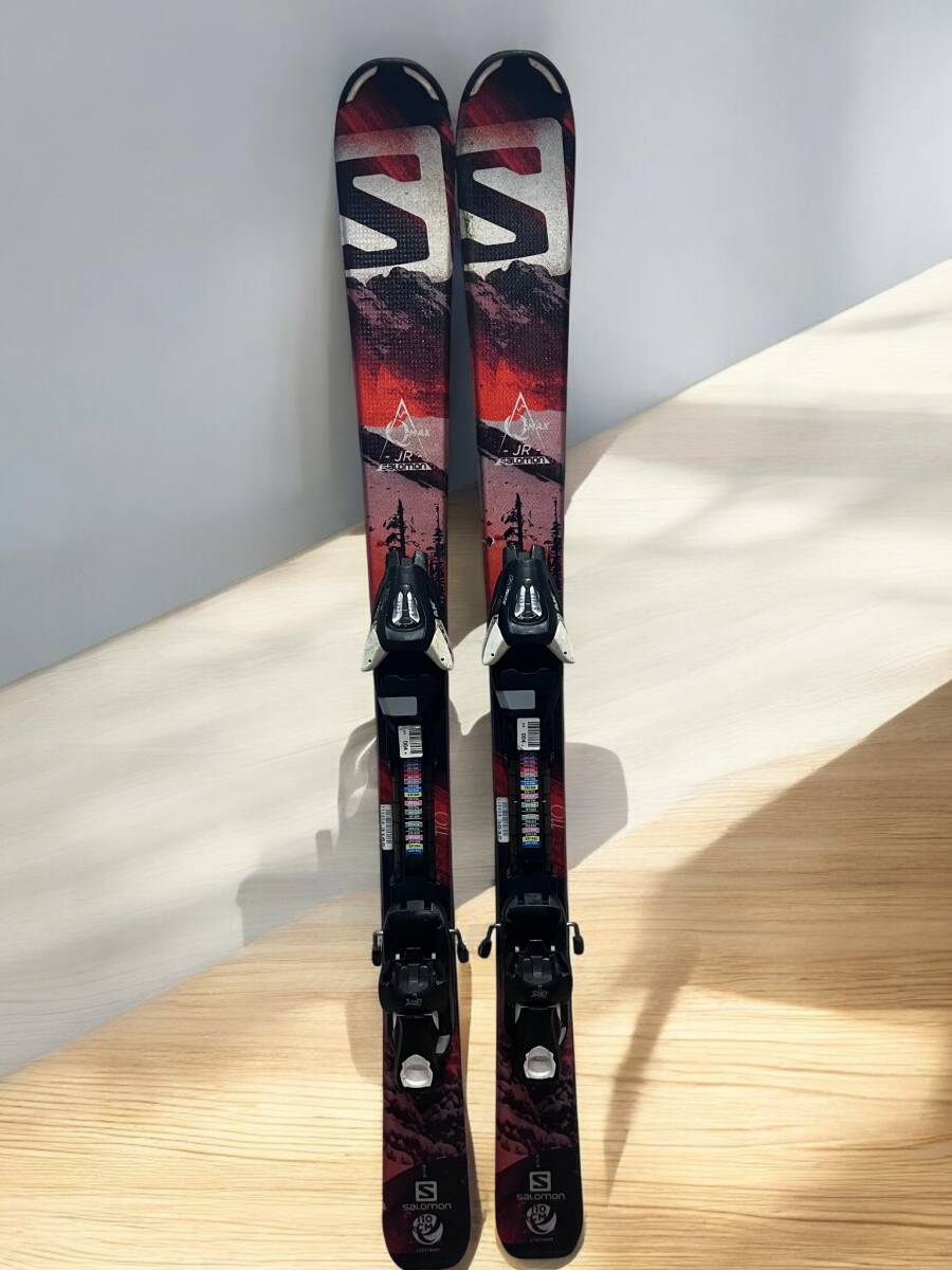 サロモンセット/Qマックス Jr/ジュニア110cm+金具付きスキー/salomon拍卖