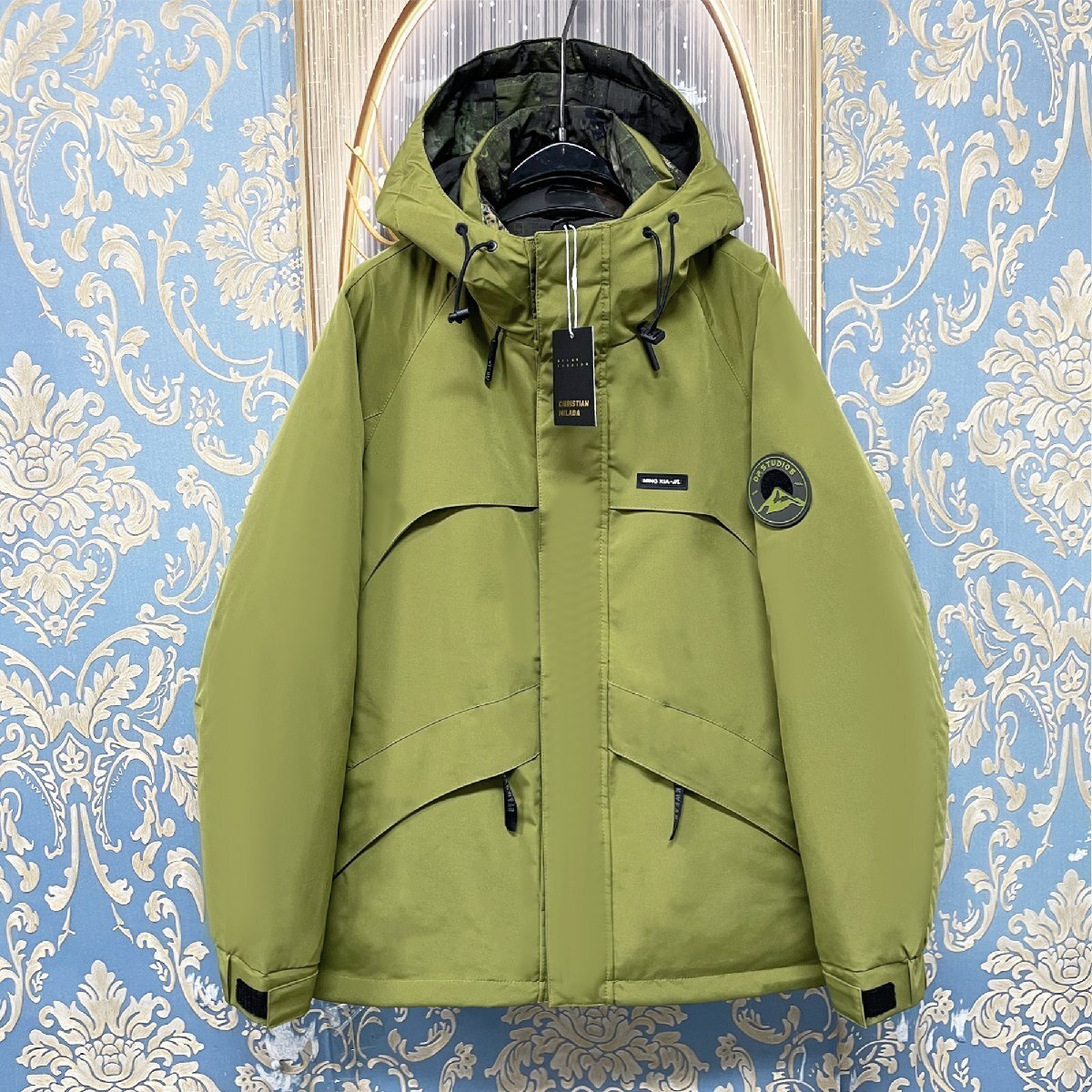 一枚限定 定価10万★christian milada・ミラノ発・ダウンジャケット★ダックダウン90% 防寒 ゆったり アウター マウンテンパーカー L/48拍卖