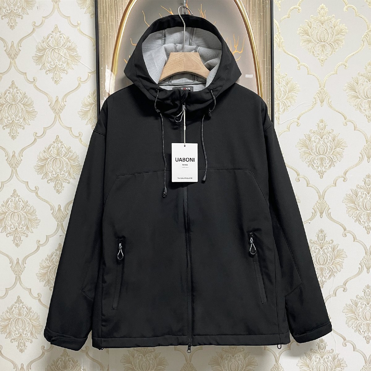高級EU製&定価6万◆UABONI*Paris*マウンテンパーカー*ユアボニ*パリ発◆防風 ソフト 保温 アウトドア マウンテンパーカー 登山服 2XL/52拍卖