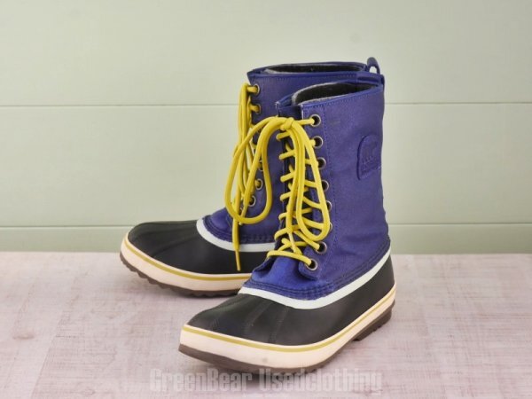 E180 メンズ SOREL スノーブーツ ナイロン 青 40 25cm拍卖
