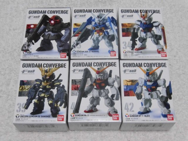 E77/未開封保管品/コレクター放出/現状出品【FW GUNDAM CONVERGE ドム1点 ガンダム(33.34.39.40.42) 5点 まとめて計6点】レア物拍卖