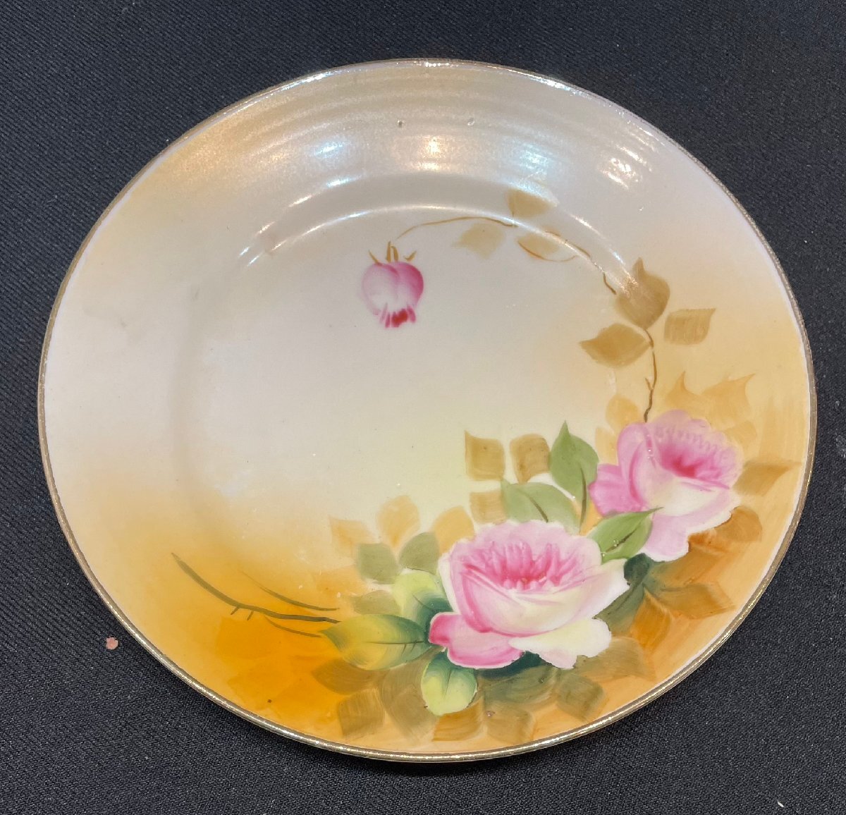 ★オールドノリタケ 手描き プレート 皿 直径(約)16cm ヴィンテージ 昭和レトロ 食器 日本陶器 インテリア 西-G拍卖