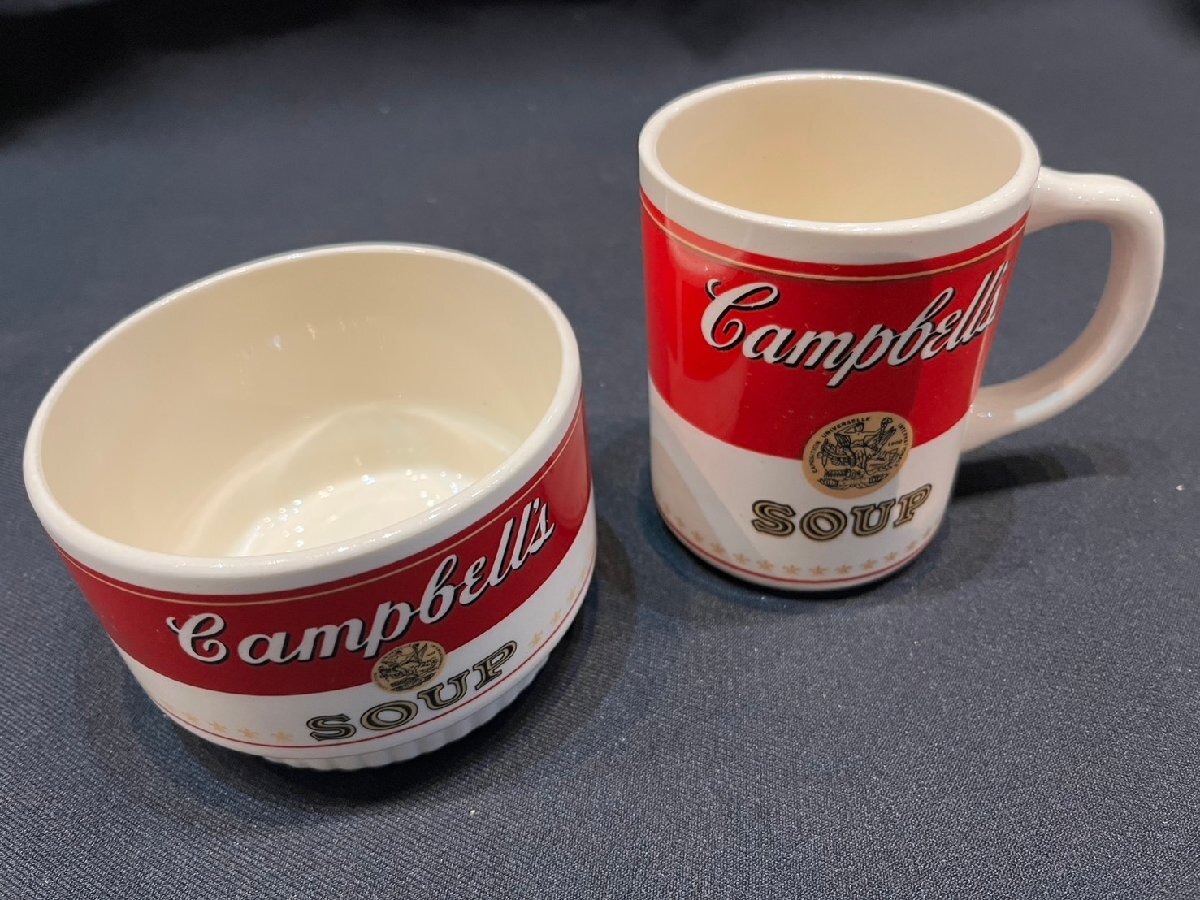 ★美品! ヴィンテージ! Campbell's キャンベル・スープ スープマグカップ スープボウル 2点セット サイズ(約)直径7×H9.5㎝/直径9.5×H7㎝拍卖