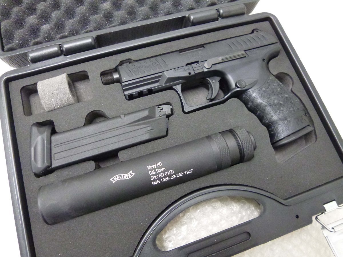 ■◆ 美品 UMAREX WALTHER PPQ M2 NAVY DUTY KIT マガジン2本/サイレンサー付 ガスブローバック 0.98J以下安全弾速品 ガスガン ワルサー拍卖