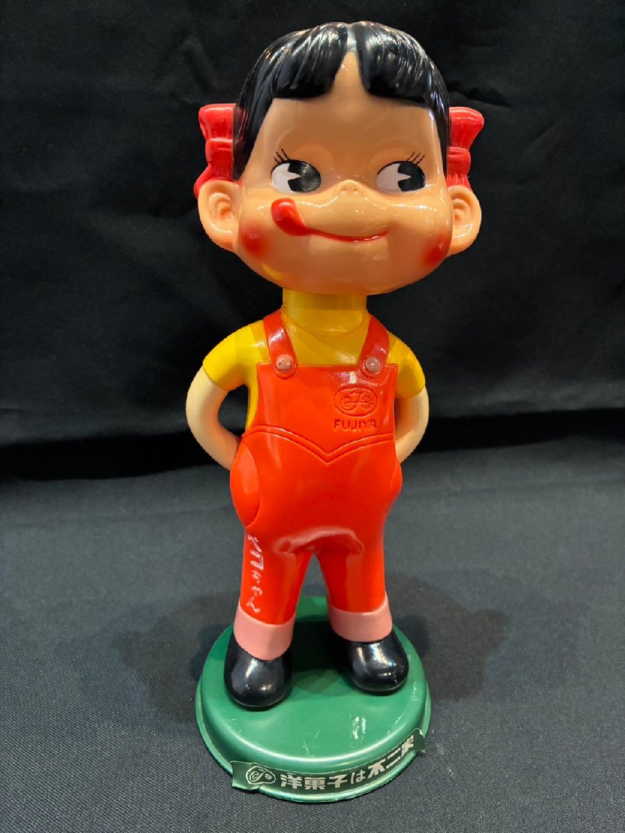 ★レア! 昭和レトロ! ヴィンテージ! 不二家 フジヤ ミルキー PEKO ペコちゃん 首振り人形 フィギュア ソフビ 全長サイズ(約)30㎝ 西-G拍卖
