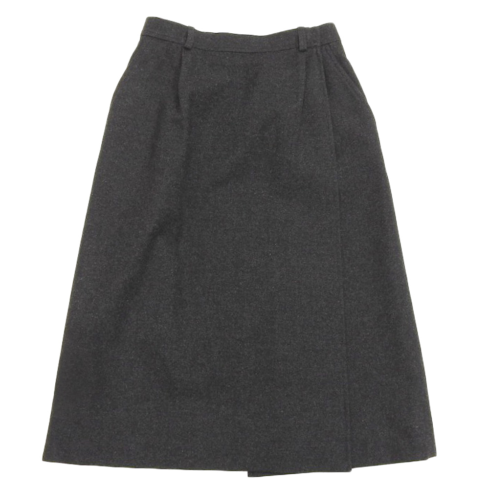 YSL イヴサンローラン ウールラップスカート ボトムス レディース ウール チャコールグレー 34 Vintage 80’s rive gauche フランス製拍卖