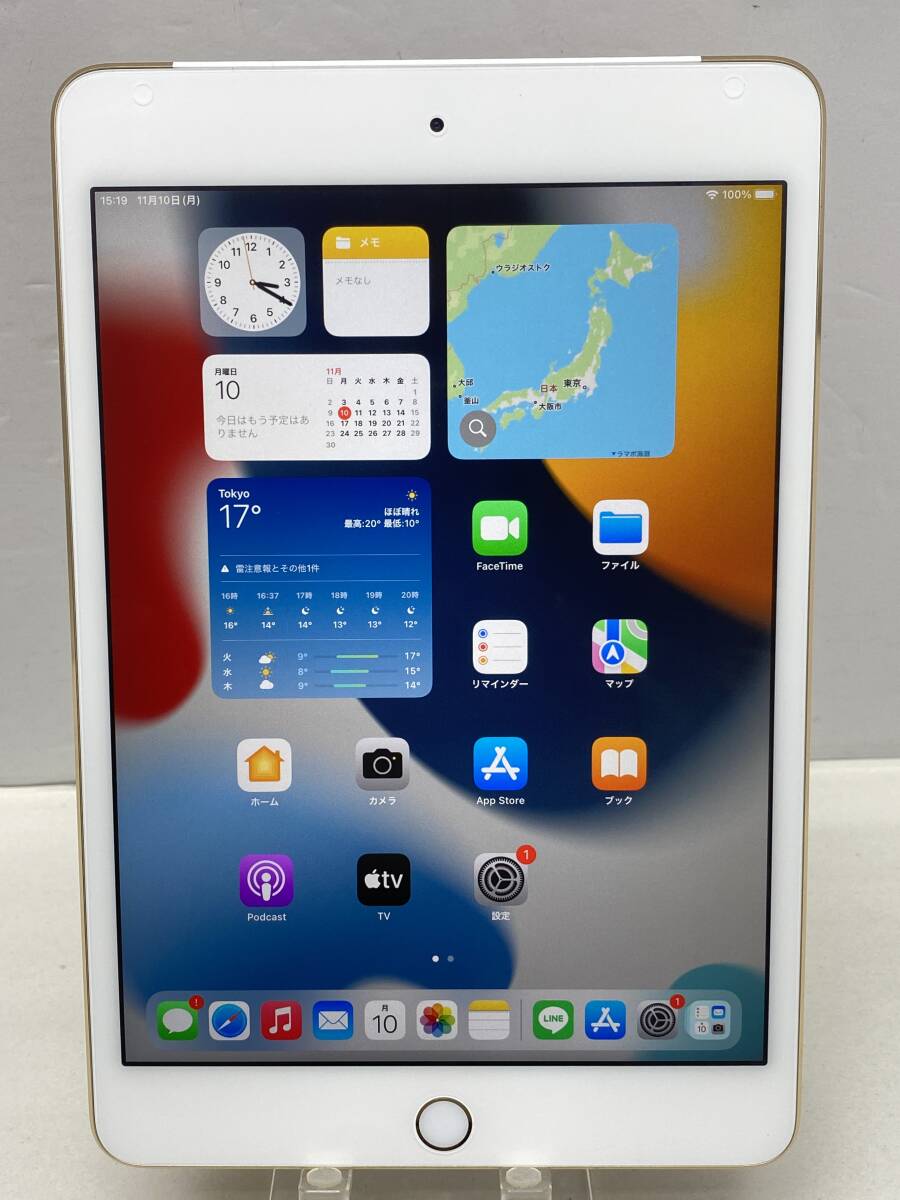 iPad mini 4 WiFi+Cellular 16GB MK712J/A A1550 ゴールド SIMロック解除済 初期化済み 拍卖