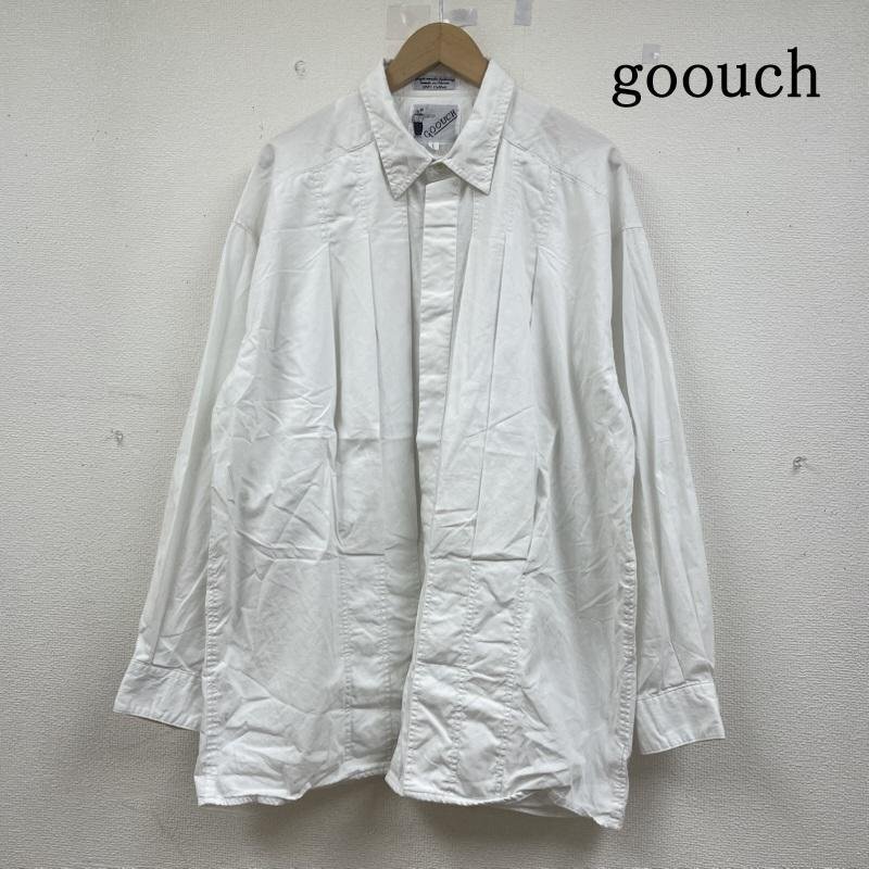 古着 長袖 ヴィンテージ goouch ピンタック 長袖 シャツ ブラウス Shirt ロングスリーブ ボタン 比翼 L拍卖