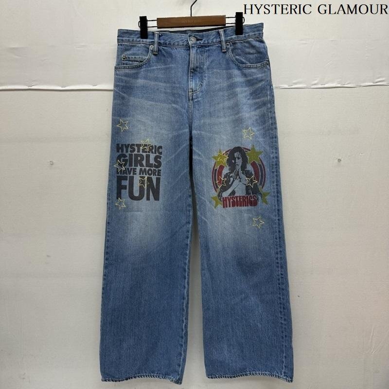 ヒステリックグラマー WOMAN BANANA プリント ワイド デニム パンツ 01233AP07 27インチ拍卖