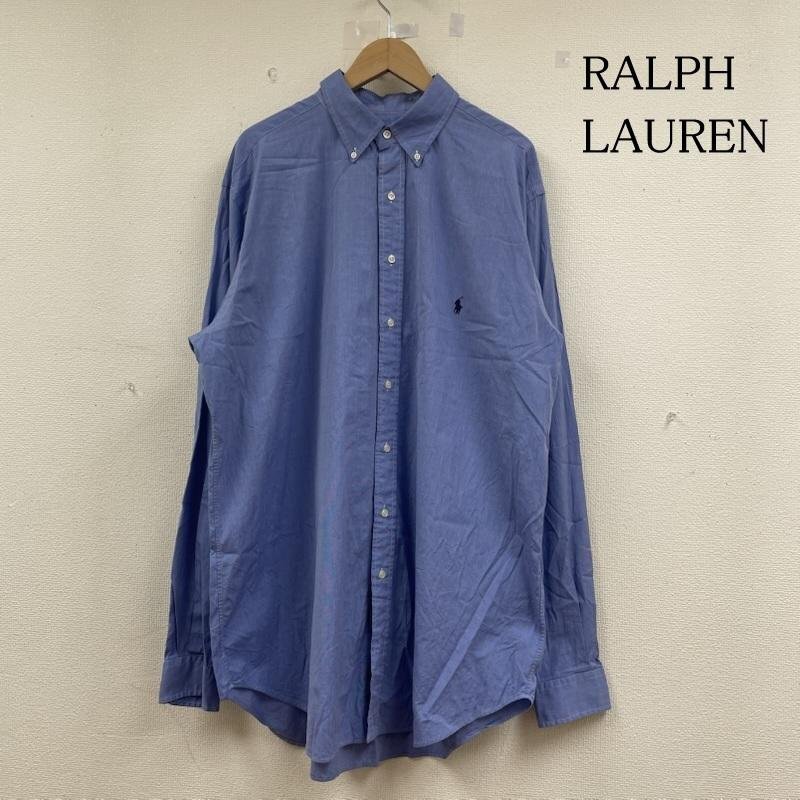 ラルフローレン 長袖 オックスフォード ボタンダウンシャツ ブラウス Shirt ロングスリーブ ポニーロゴ 刺繍 ワンポイント サイズXLT -拍卖