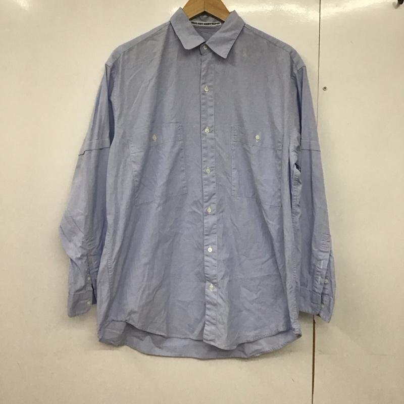 PAPAS M パパス シャツ、ブラウス 長袖 長袖シャツ 無地シャツ カラーシャツ Shirt Blouse 水色 / ライトブルー / 10141026拍卖