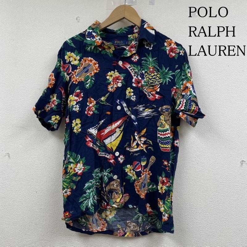ポロラルフローレン 半袖 開襟 オープンカラーシャツ ブラウス Shirt デザインシャツ アロハシャツ ポロベア 花柄 総柄 S拍卖