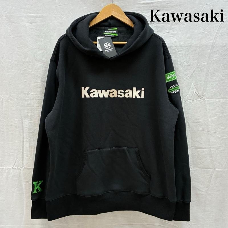 古着 Kawasaki Ninja カワサキ ニンジャ プルオーバー パーカー 裏フリース ストレッチ J8918-0006 LL拍卖
