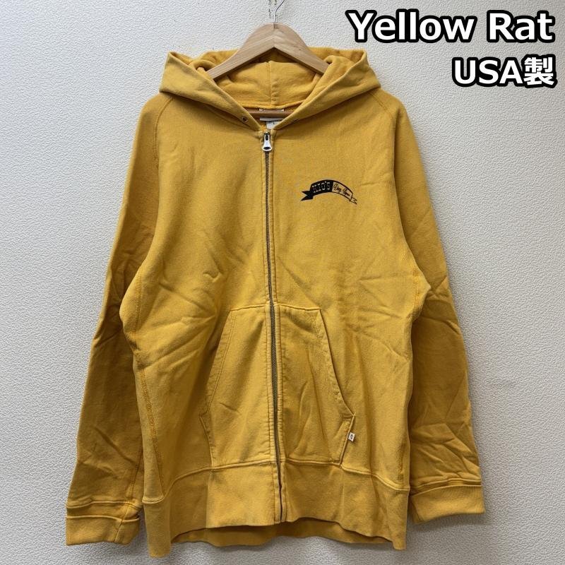古着 Yellow Rat USA製 IDEAL ZIP フルジップ フーディ スウェット パーカー 黄色 イエロー WS-YRT37 L拍卖