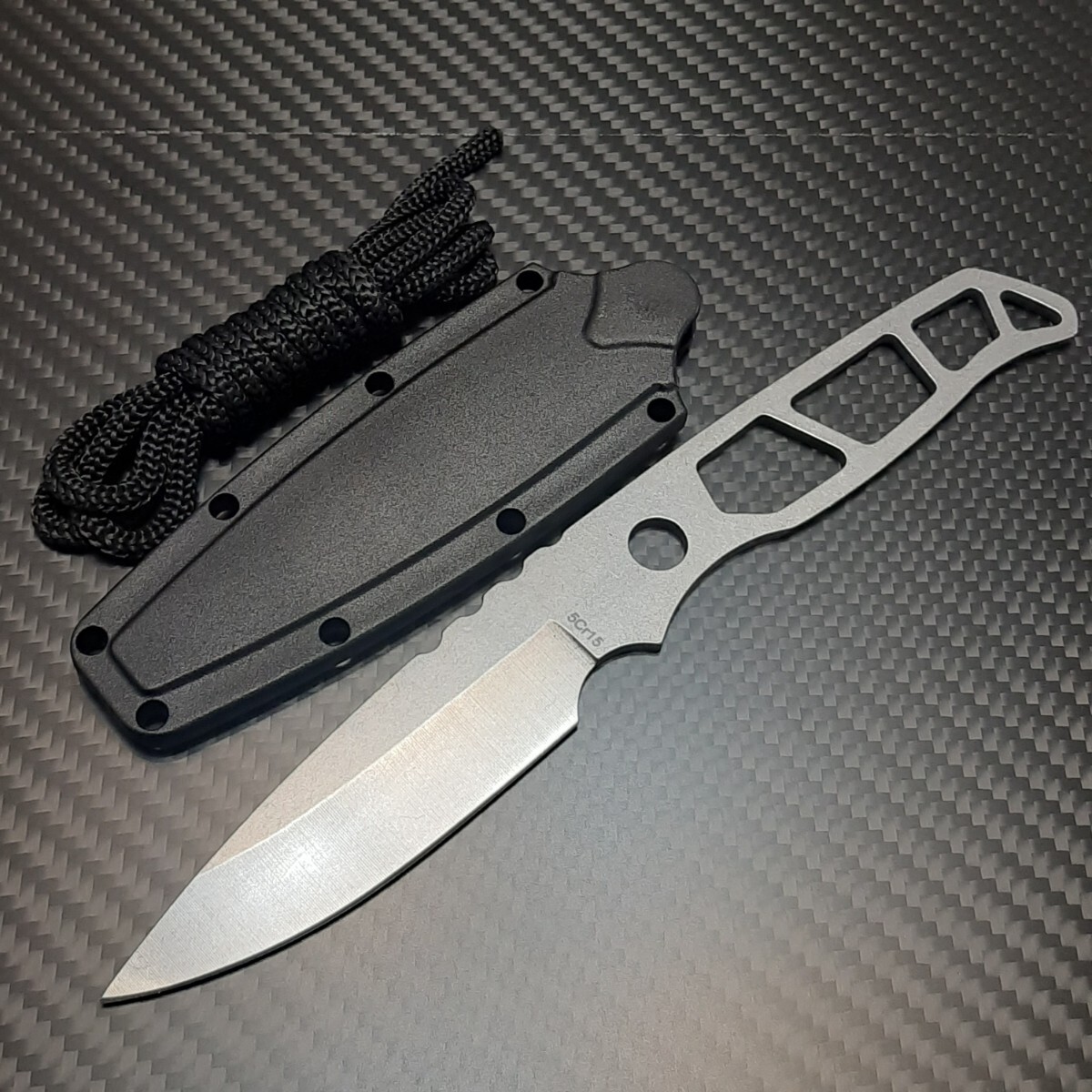 パラコード ケース付き ステンレスナイフ シルバー③拍卖