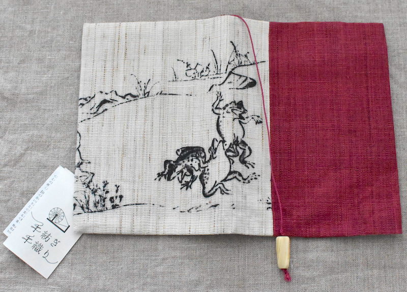 中川政七商店 鳥獣戯画 手紡ぎ手織り 文庫本カバー (未使用品)拍卖