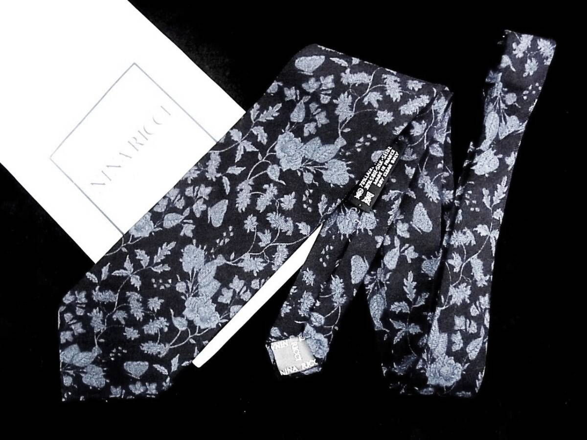 ★*:.*:【美品】WL1093☆【ウール70%・シルク30%】「花」ニナ リッチ【NINA RICCI】ネクタイ拍卖