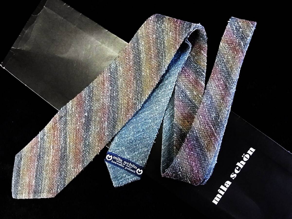 ★*:.*:【美品】WL1078☆【ウール】ミラショーン【mila schon】【両面リバーシブル】ネクタイ拍卖