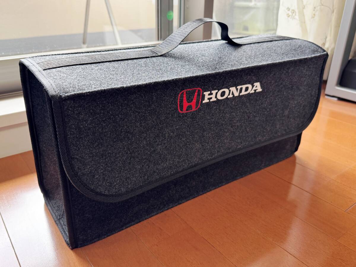 ホンダロゴ入り 折り畳み式フェルト地 収納ボックス グレー色【中古品】拍卖