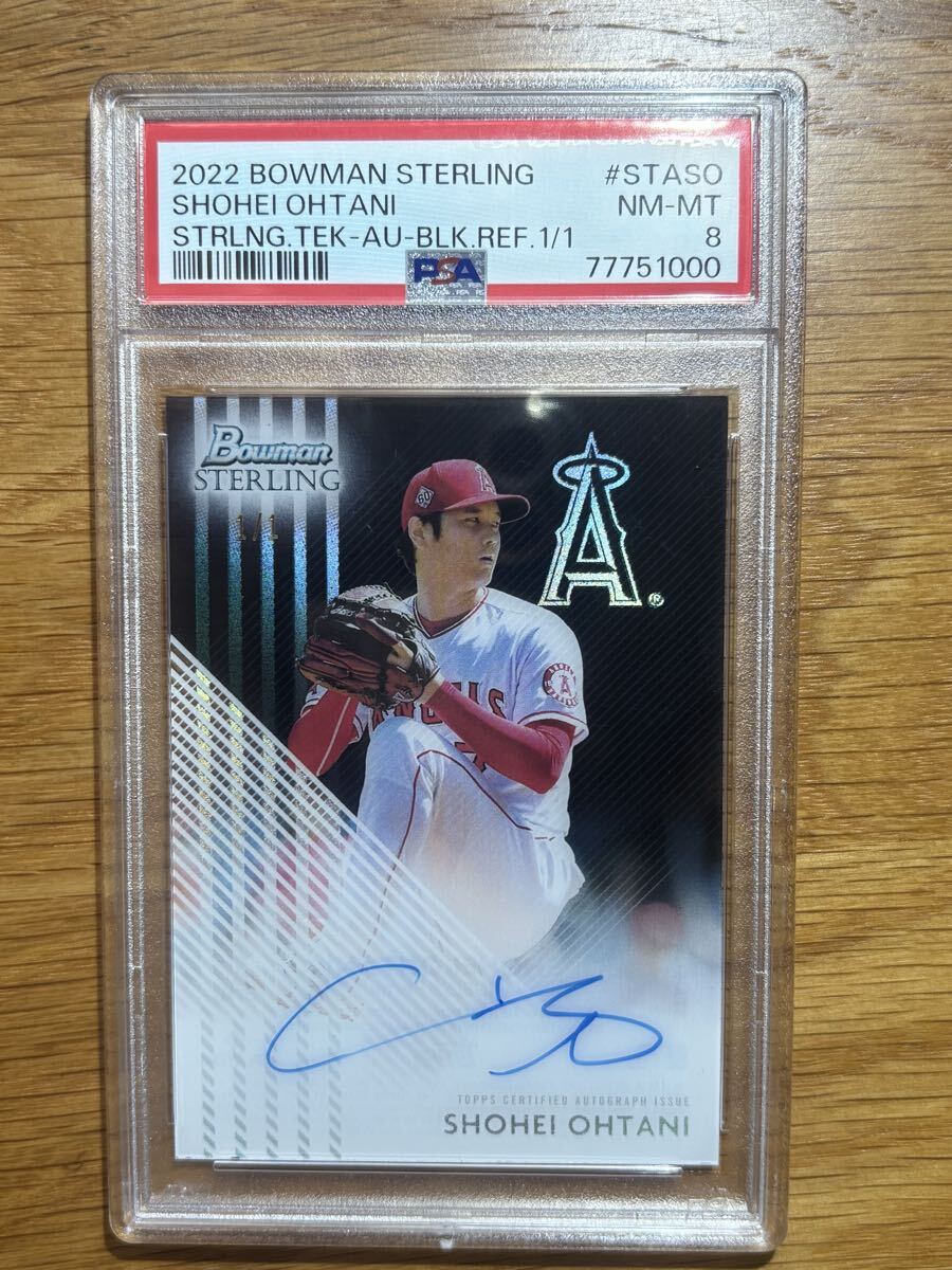 One-Of-One 大谷翔平 世界に1枚限定 直筆サインカード ブラック 2022 Bowman Shohei Ohtani Tek Auto Black Ref Card 直書き Dodgers MVP拍卖