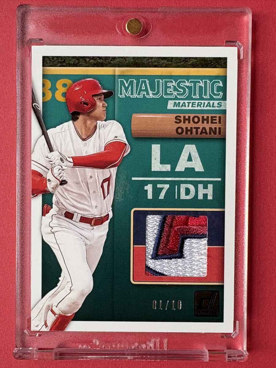 激レア 大谷翔平 実使用パッチカード チームロゴ A部分 10枚限定 ブラック Donruss Shohei Ohtani Patch Card Majestic Materials Black拍卖