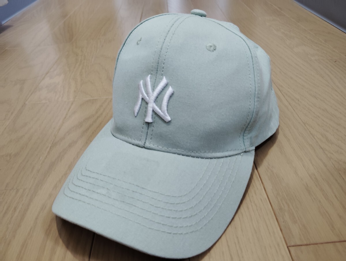 MLBオフィシャル『ニューヨーク/ヤンキーズ』ベースボールキャップ◆フリーサイズ(約55~60㎝)/ミントグリーン拍卖