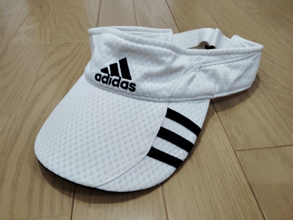 《adidasアディダス》オールメッシュスポーツサンバイザー 日焼け& 紫外線 対策用◆フリーサイズ/約57~59cm (頭周り)拍卖