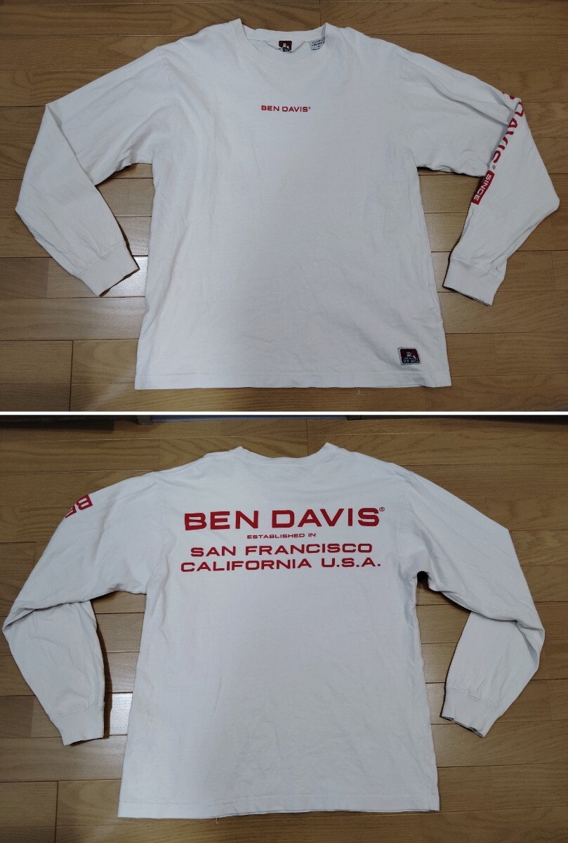 Ben Davis/ベン・デイビス【ロゴ両面プリント長袖Tシャツ】◆Mサイズ拍卖
