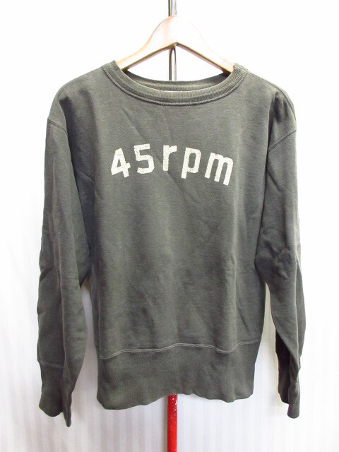 45rpm ビッグロゴ トレーナー メンズL グレー ヴィンテージ仕様スウェット スウェットトレーナー ジャージトップ 長袖カットソー10303拍卖