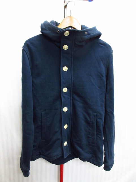 ビームス スウェットパーカー メンズM 紺 フルジップパーカー スウェットフーディー フード付きトレーナー フーデッドジャンパー 10301拍卖
