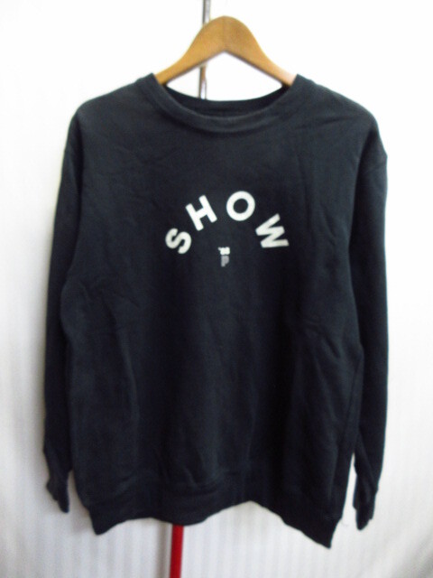 ピンクハウス 80s90sヴィンテージ トレーナー 黒 スウェットジャージトップ クルーネック 長袖カットソー 10302拍卖