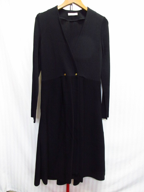 EPOCA エポカ ニットコート SIZE40 黒 ブラックコート ロングコート ロングジャケット ワンピース 日本製 セレモニー フォーマル10311拍卖