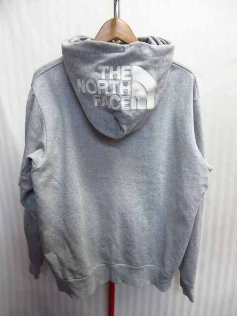 ノースフェイス ロゴフーディー メンズM グレー ロゴ刺繍フルジップパーカー スウェットパーカー アウトドアジャケット トレーナー11052拍卖