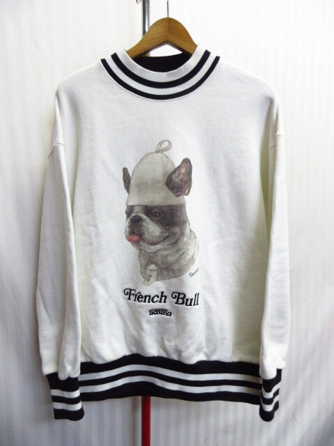フリークスストア ロゴ刺繍トレーナー フレンチブルドッグ サウベニア メンズS スウェット 厚手 ハード ジャージトップ 犬 ライン11072拍卖