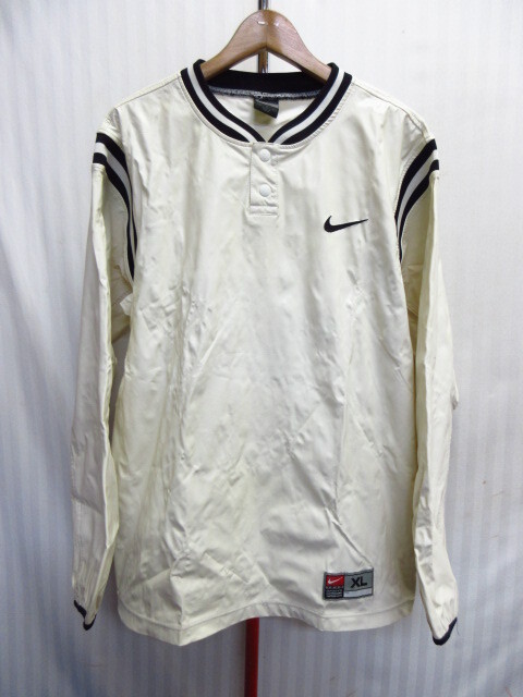 ナイキ ウインドブレーカー メンズXL LL 白黒系 汗だし ベースボールジャケット 防寒保温ジャンパー サウナスーツ ピステ 野球 11071拍卖