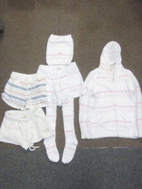 ジェラートピケ もこもこルームウエア上下セットアップ 6枚セット SIZE F フルジップパーカー ショートパンツ 靴下 腹巻 パジャマ 11089拍卖