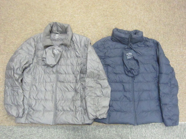 ユニクロ ウルトラライトダウンジャケット 2枚セット SIZE L 軽量ダウンウエア コンパクトダウンジャンパー 防寒保温ダウンコート12009拍卖