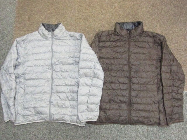 ユニクロ ウルトラライトダウンジャケット 2枚セット メンズXL LL 軽量ダウンジャンパー コンパクトダウンウエア 保温ダウンコート13009拍卖