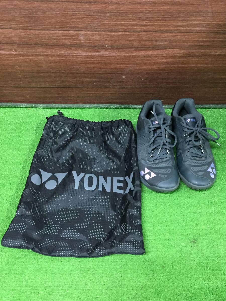 ◎ YONEX ヨネックス バドミントンシューズ パワークッション エアラス グレー/ブラック 26.5cm 収納袋付き バドミントン 9-11拍卖