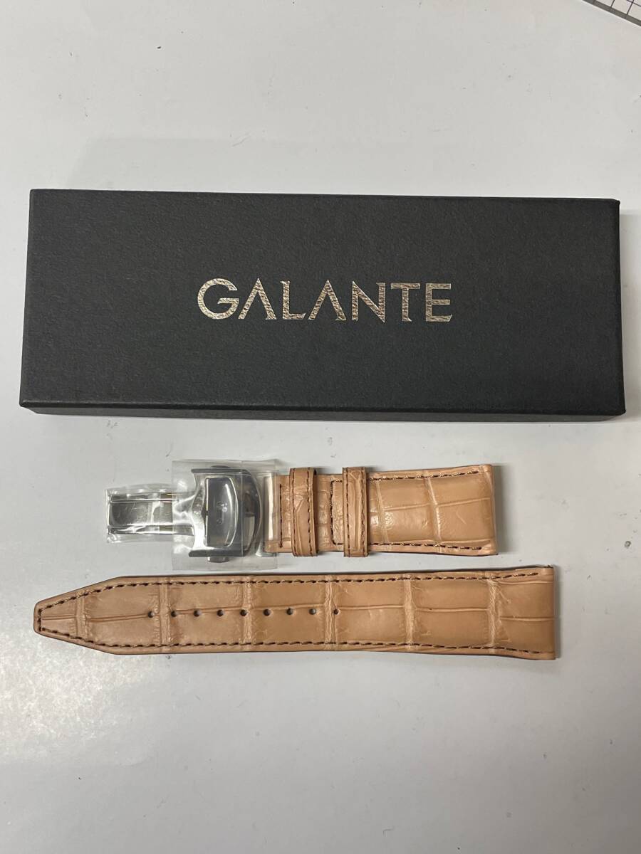 SEIKO GALANTE セイコー ガランテ 時計 SS製 Dバックル 20mm+ワニ革 ストラップ 24-20【現状】拍卖
