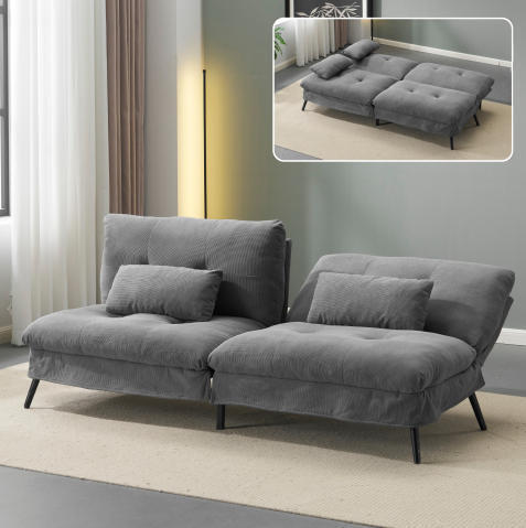 ソファベッド ソファ ベッド 組立て簡単 事務室用 サロン用 来客対応 2人 リクライニングソファ 背もたれ6段階 省スペース 一人暮 KU602拍卖