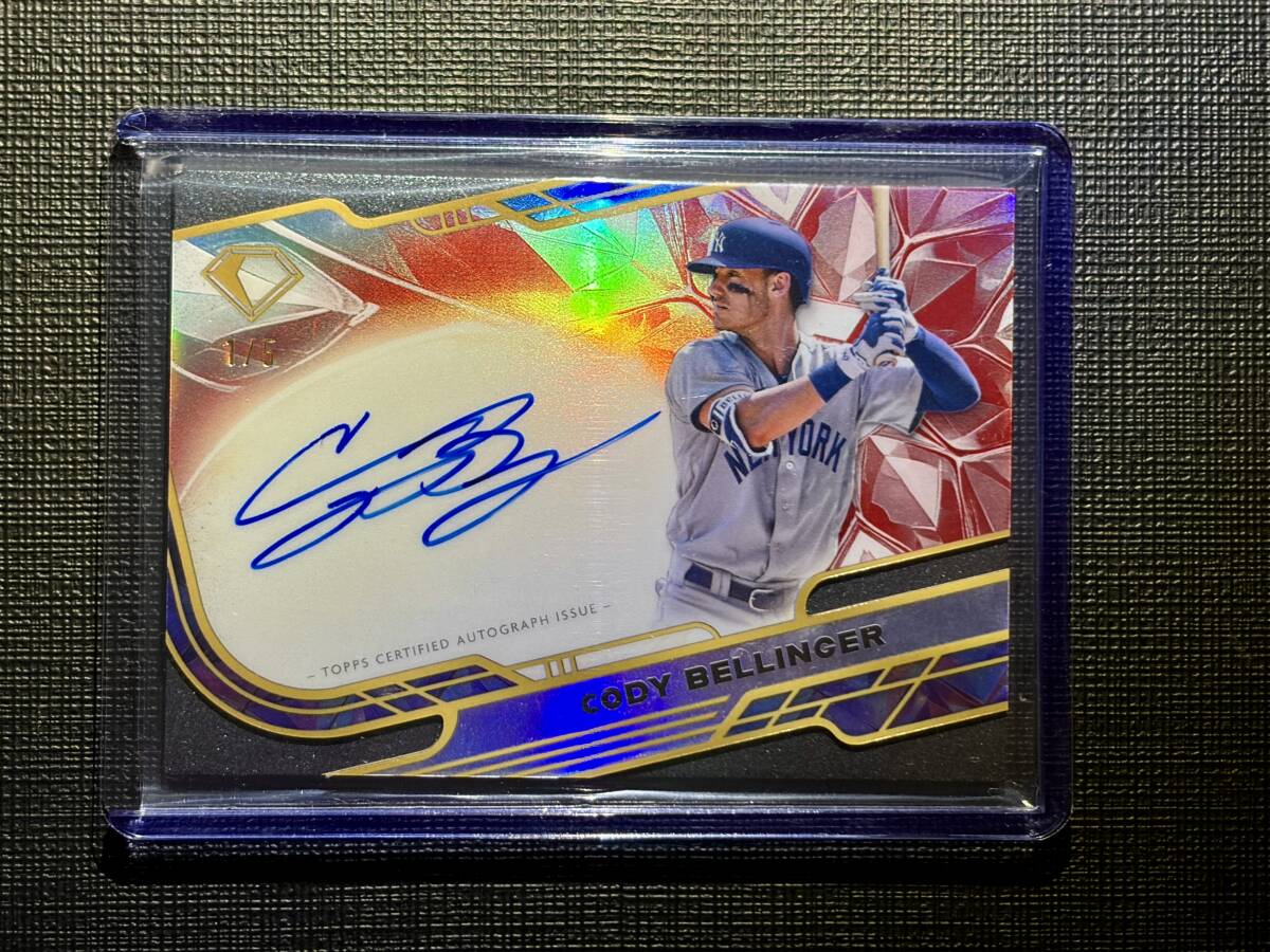 1/5 ベリンジャー 2025 Topps Diamond Icons 直筆サインカード cody bellinger Icons Chrome Autograph auto ヤンキース MVP Red Refractor拍卖