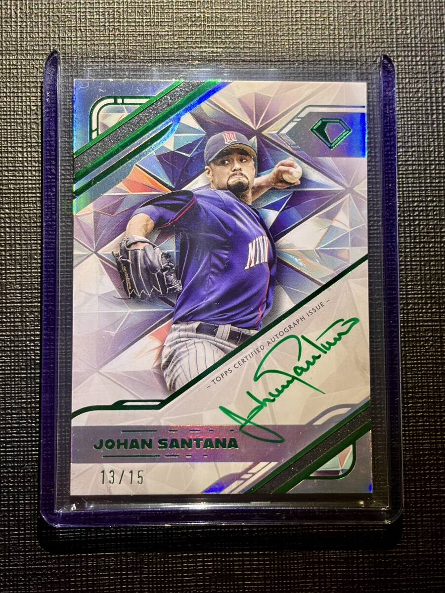 ヨハン・サンタナ 2025 Topps Diamond Icons Baseball 直筆サインカード White Polychromatink Autograph Johan Santana サイヤング auto拍卖