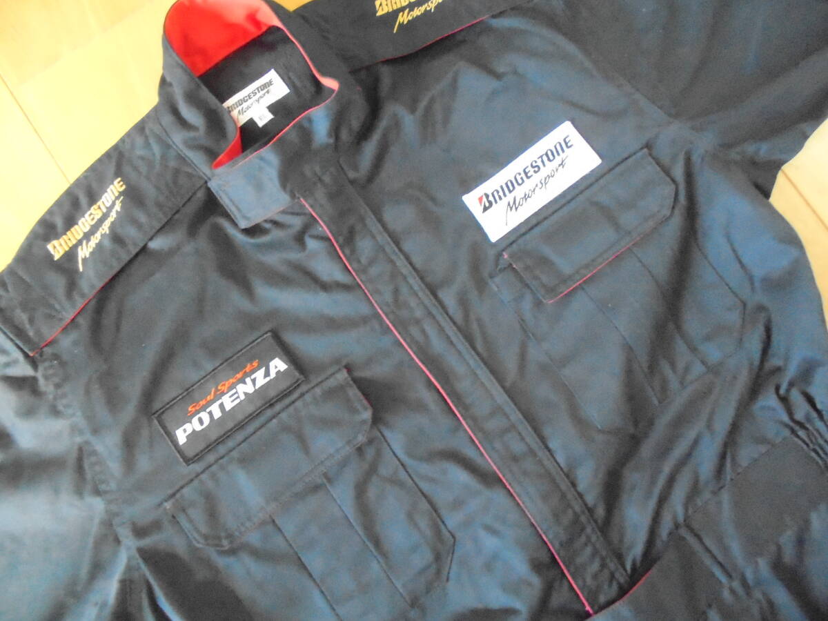 送料無料 ブリヂストン モータースポーツ BRIDGESTONE Motorsport ポテンザ POTENZA つなぎ EL ネイビー メカニックスーツ レーシング拍卖