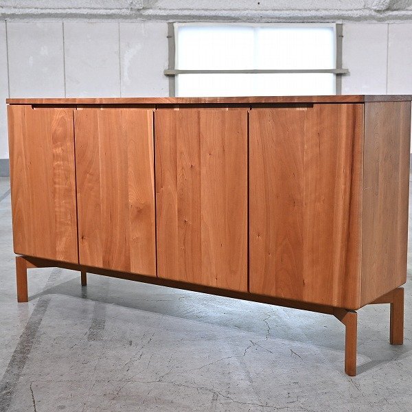 展示品 BENCA 29万「ミモザ」サイドボード ブラックチェリー無垢材 チェスト リビング ダイニング 北欧スタイル ナチュラル MIMOSA ベンカ拍卖