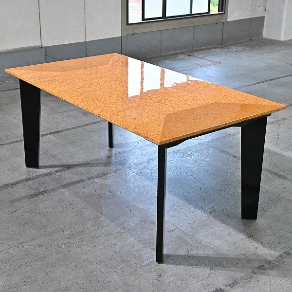 IDC大塚家具 37万「スプレンダー」ダイニングテーブル バーズアイメープル 銘木 食卓 作業台 リビング ダイニング SPLENDOR_松創拍卖