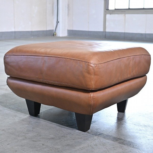 ACTUS「five by five」オットマン 天然木 革 レザー リビング 寝室 書斎 ゲストルーム インテリア アクタス ファイブバイファイブ拍卖